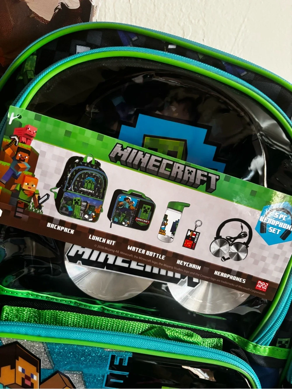 Minecraft Kids Backpack in Green and Black